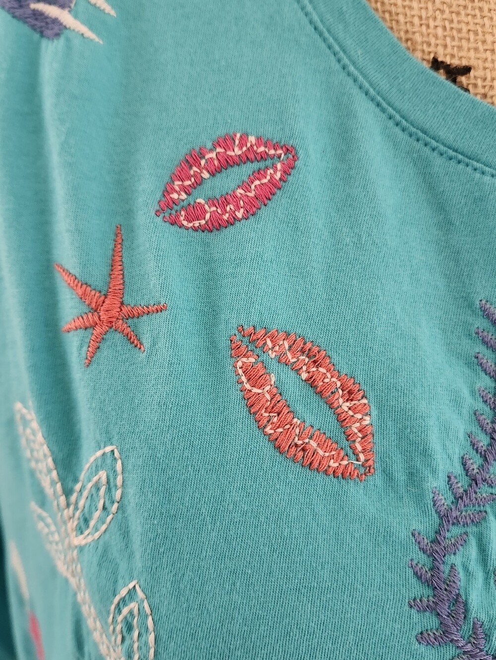 Johnny Was Turquoise Embroidered Long Sleeve Top Sz XL - Picture 4 of 6